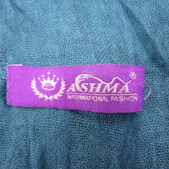 Teal Lightweight Fringe Scarf - Picture 4 of 5